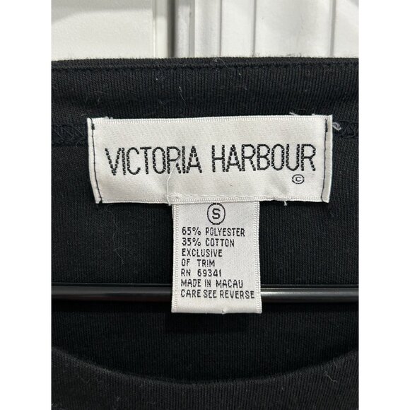 Vintage Victoria Harbour Black Short Sleeve T Shirt Embroidered Nautical Sz S - Picture 5 of 9